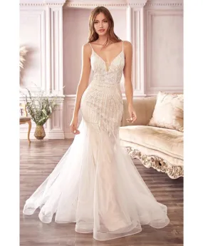 Abito a sirena bianco - Con strass