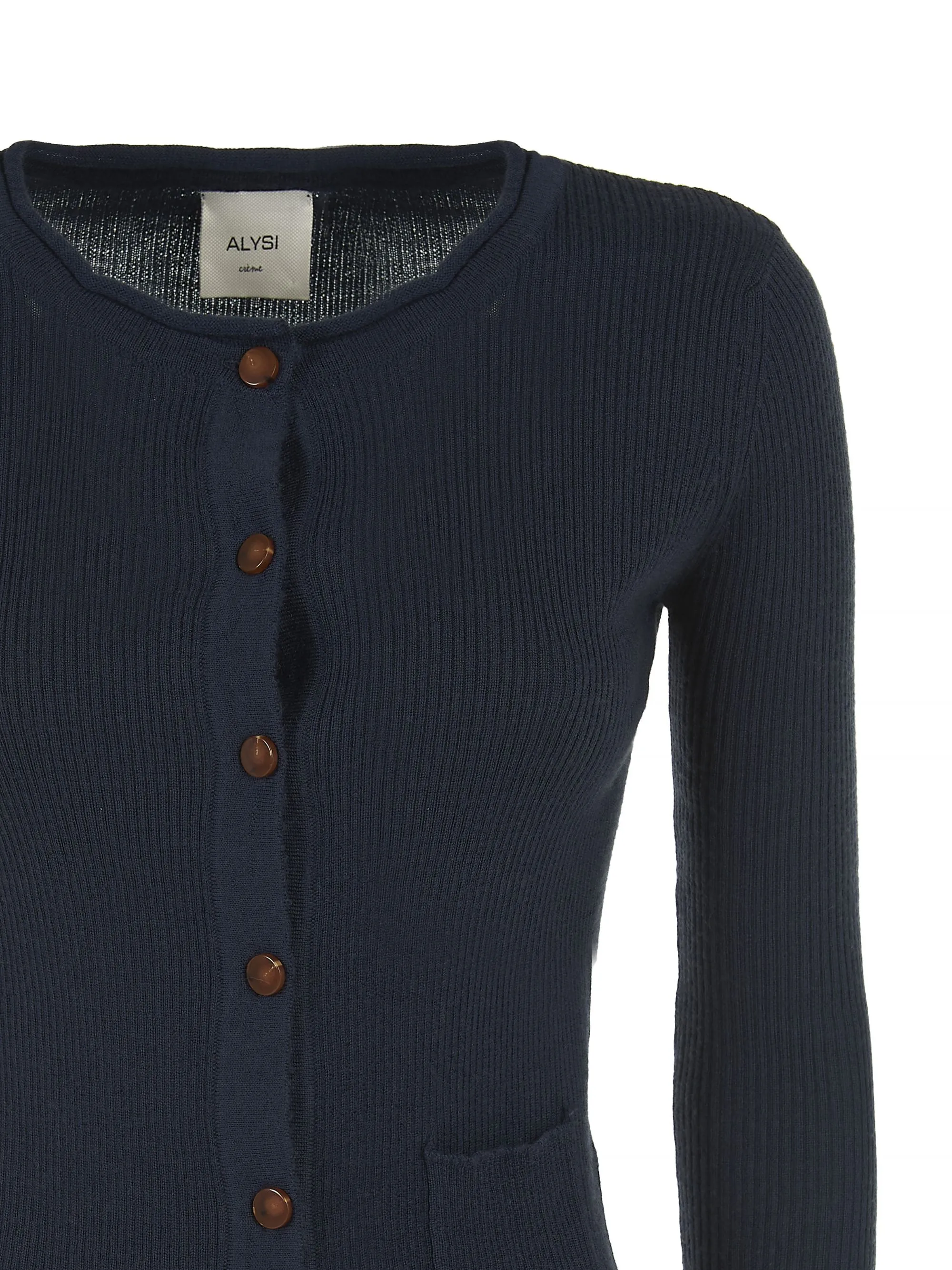 ALYSI   CARDIGAN BLU IN LANA