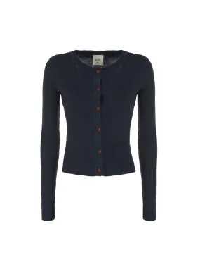 ALYSI   CARDIGAN BLU IN LANA