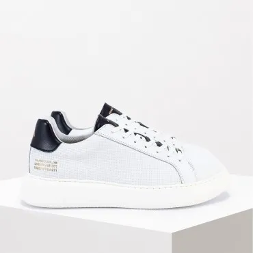  AMBITIOUS Sneaker in Pelle Col. Bianco Blu