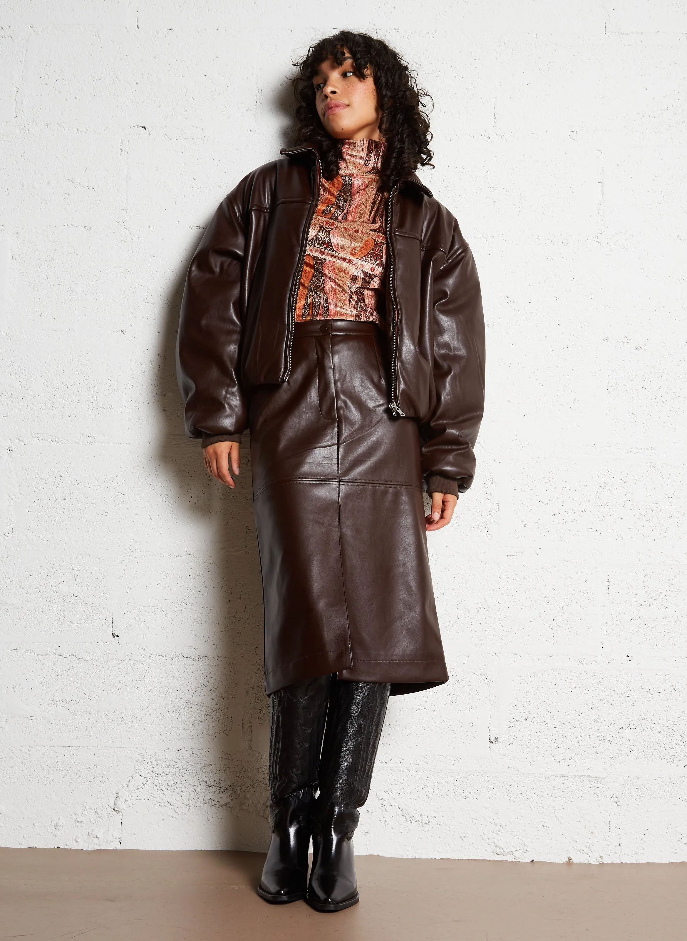  BELLEROSE   JUDIE - Gonna longuette a tubino | Marrone