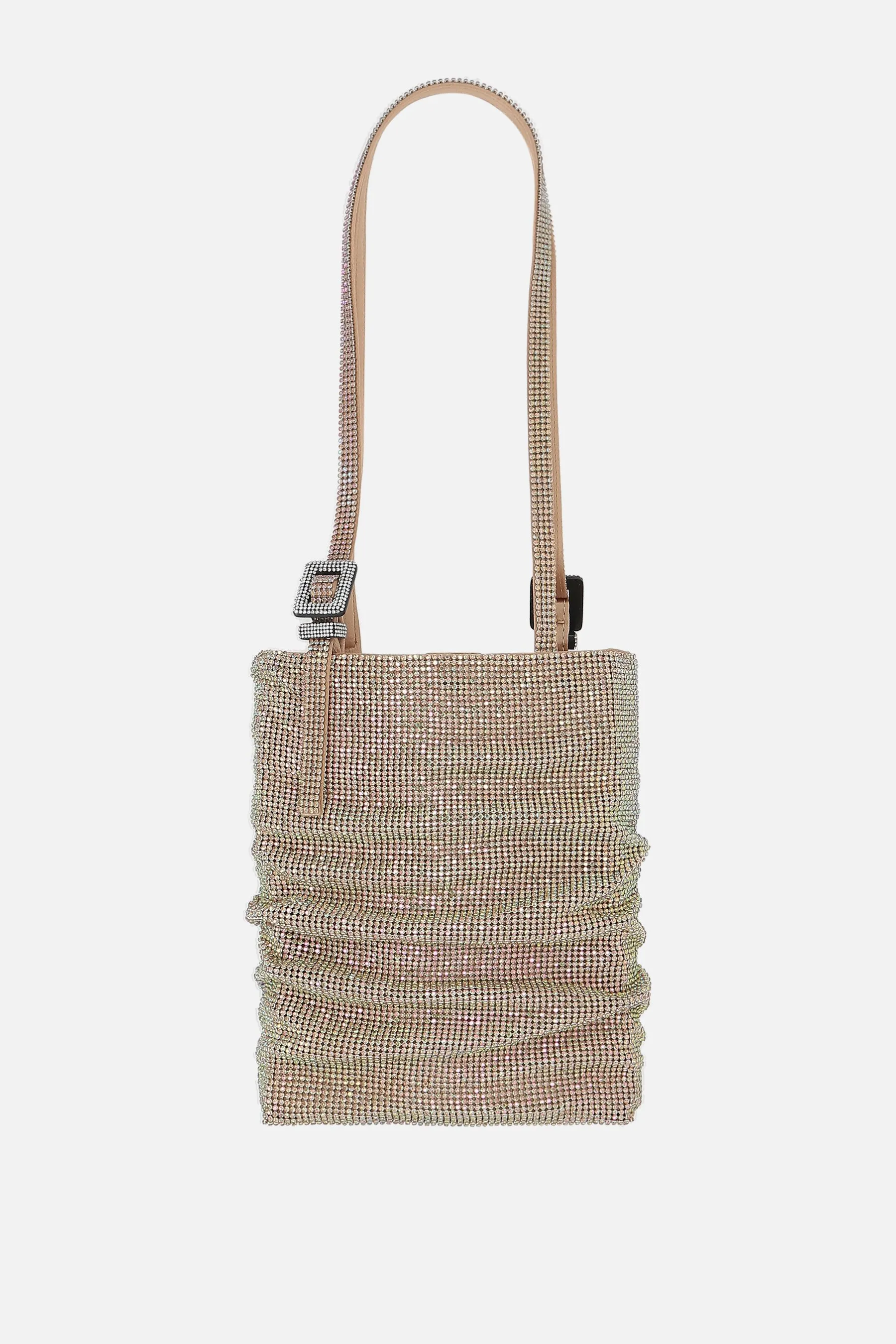 BENEDETTA BRUZZICHES borsa a mano Lollo La Grande in maglia metallica con cristalli