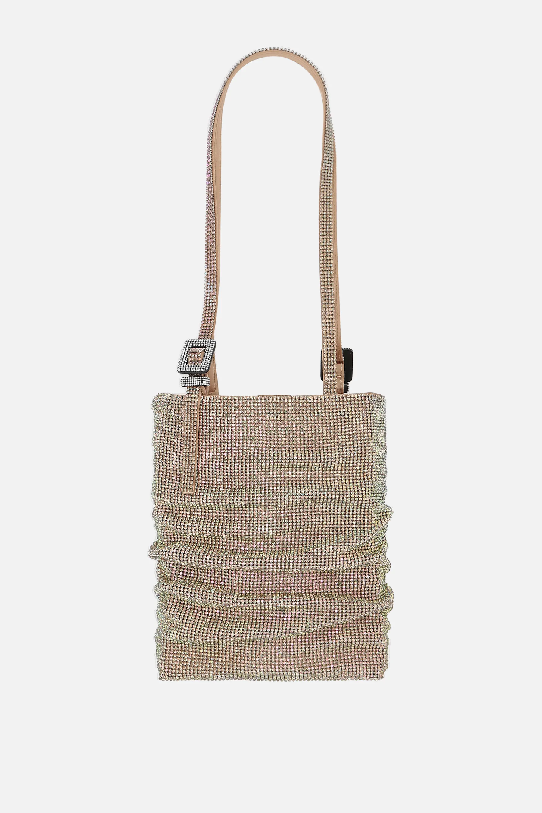 BENEDETTA BRUZZICHES borsa a mano Lollo La Grande in maglia metallica con cristalli