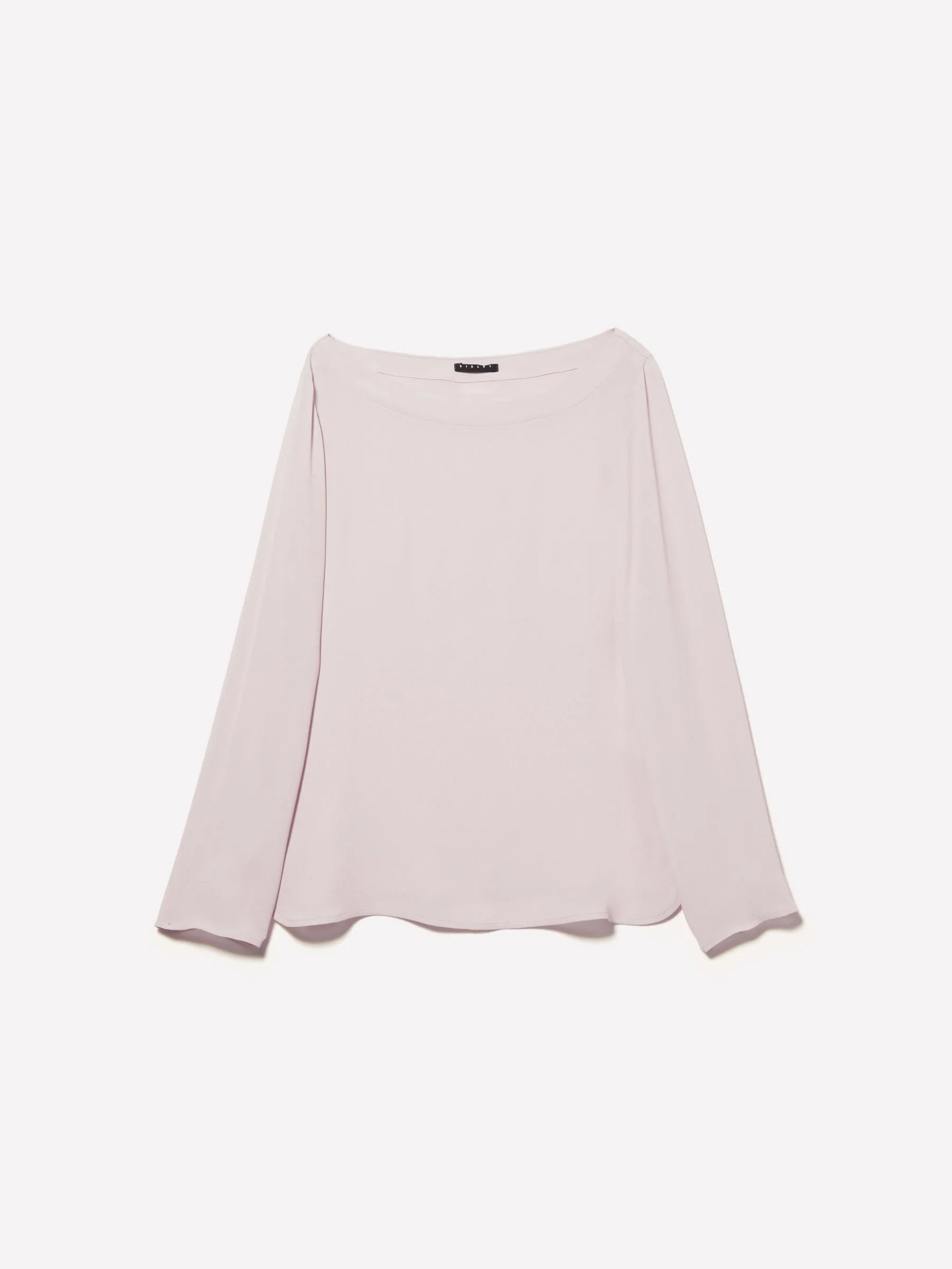 Blusa rosa chiaro con scollo a barca