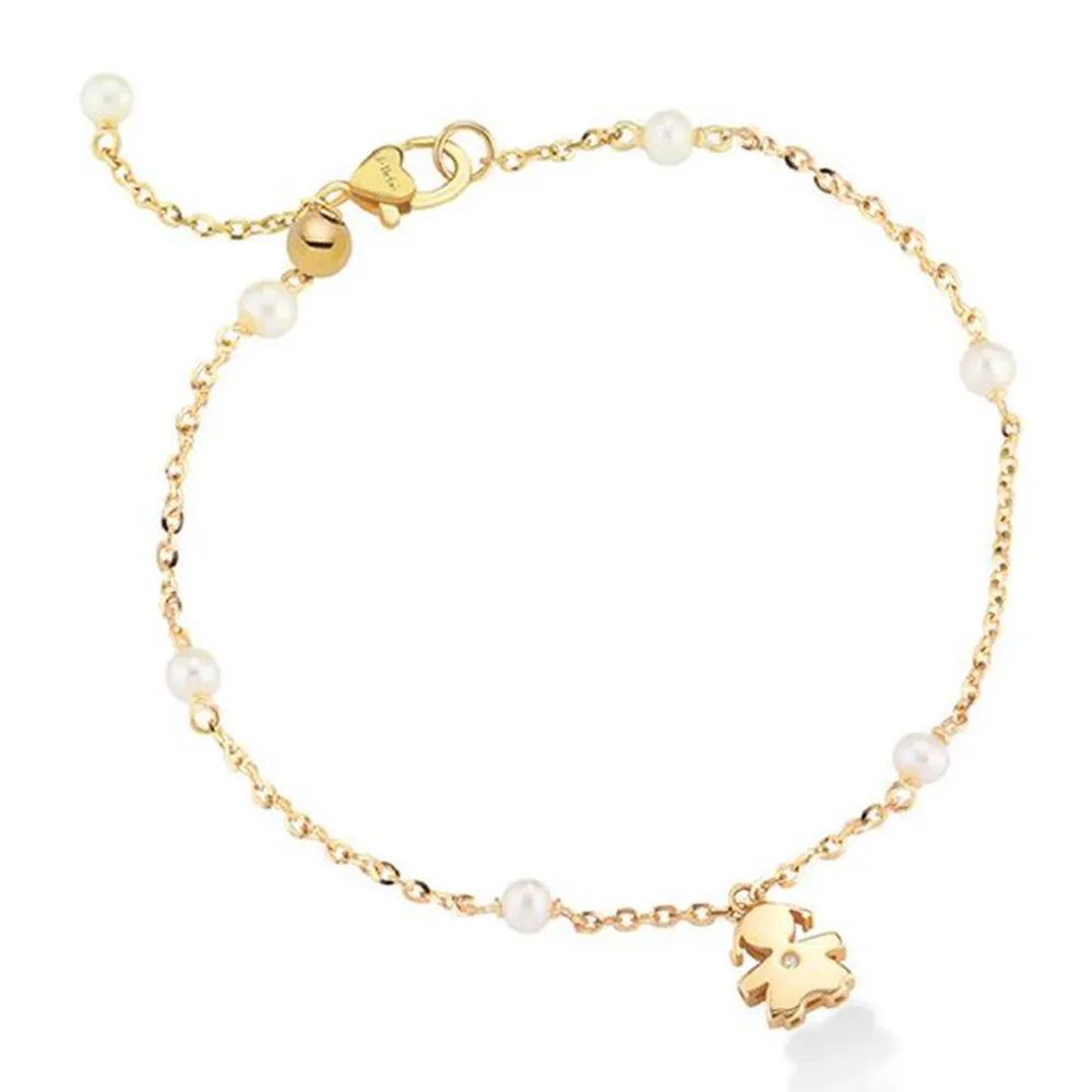 Bracciale in Oro Giallo con Bimba Le Perle Le Bebè