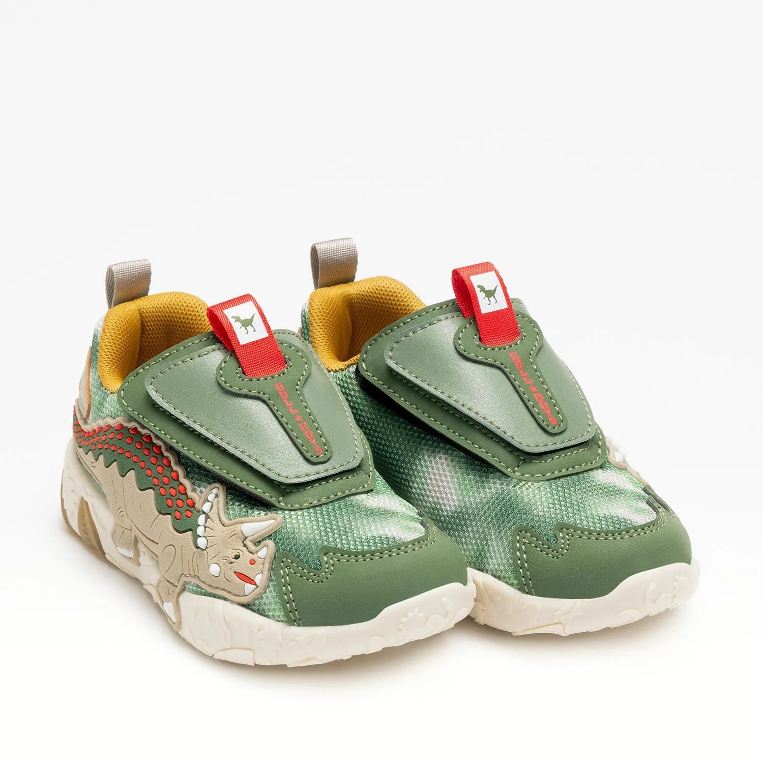 BULL BOYS Triceratopo Sneaker Bassa Bambino - DNAL4552 Verde Giungla  