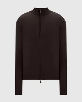 Cashmere&Whiskey Cardigan in lana merino marrone 97396