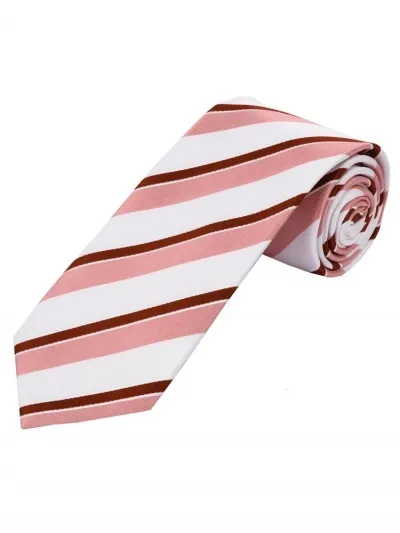 Cravatta d'affari a righe bianco neve vino rosso rosa
