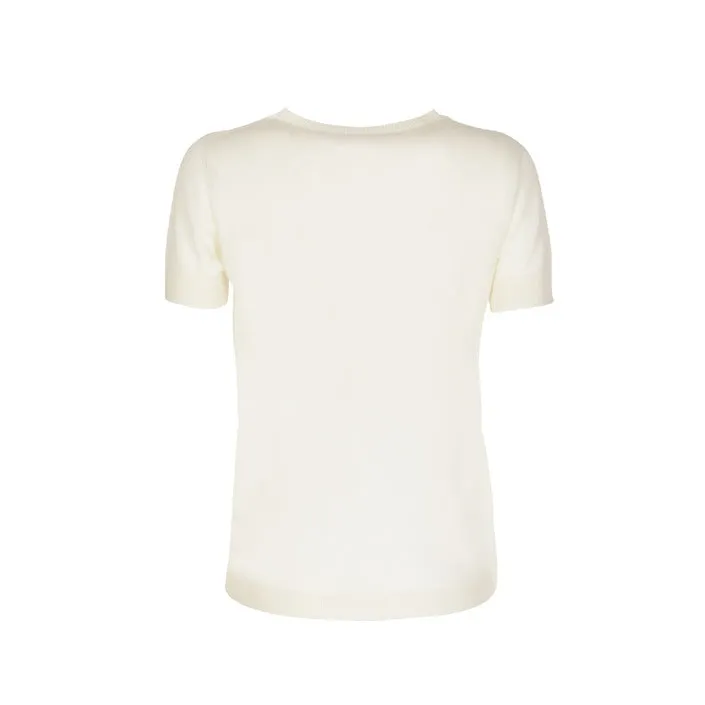 Crown of Edinburgh Cashmere t-shirt bianco   