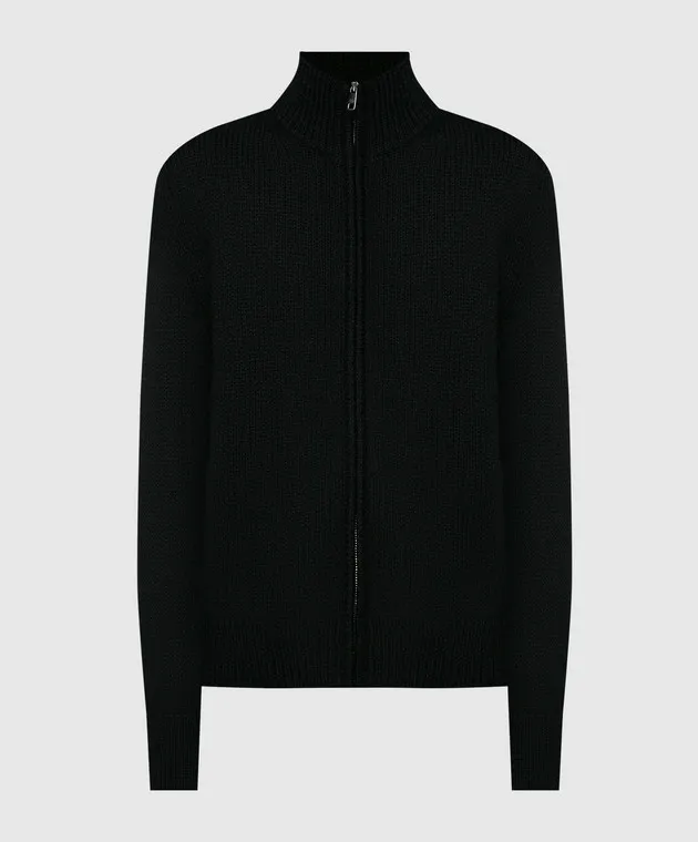 Dolce&Gabbana Cardigan nero in lana GXR24TJCVH7