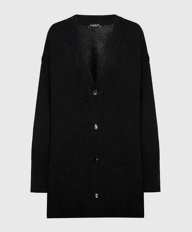 Dondup Cardigan nero in lana DT277M00796D002