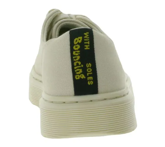 Dott. Martens Dante sneaker bassa da donna classica scarpa in tela con cinturino posteriore in rilievo 30820292 Beige