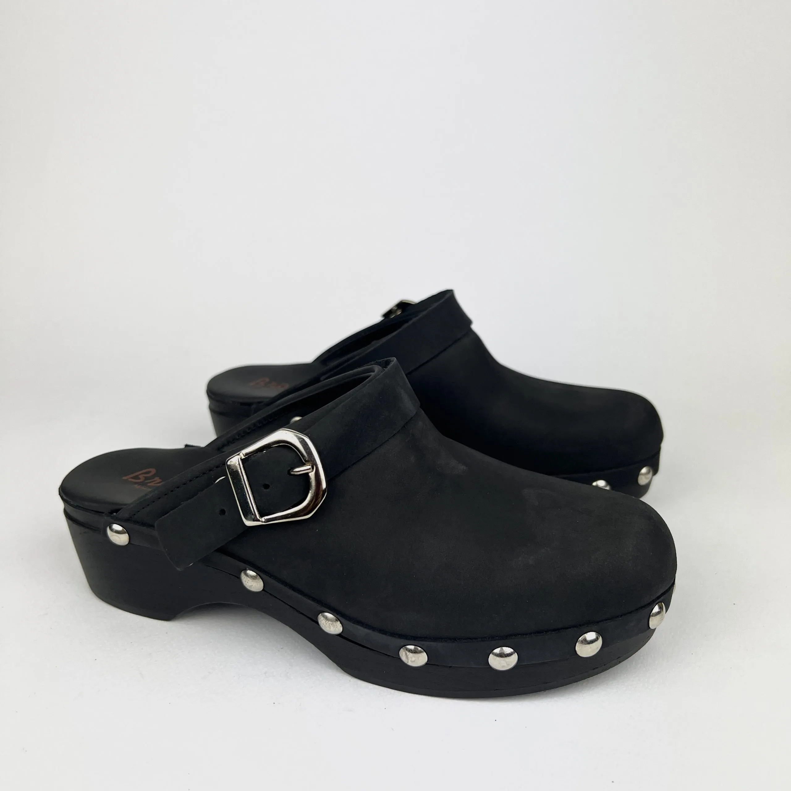 Dr.Brown zoccolo in nabuck ingrassato Nero