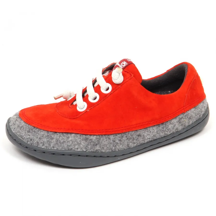 E1328 (without box) sneaker bimbo orange/grey CAMPER leather/tissue shoe kid