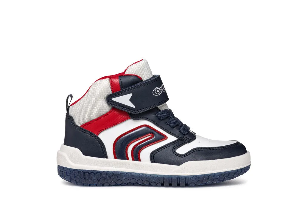 GEOX Sneaker Alta Bambino - J46MCA05411 Blu Navy /Bianco  