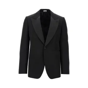 Giacca sartoriale in lana con revers in seta