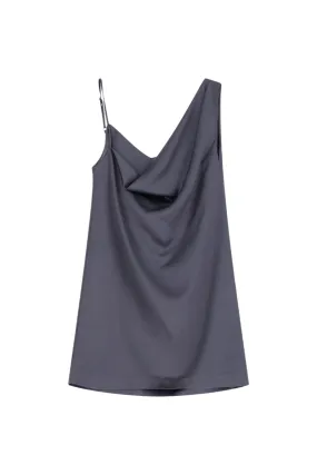 IMPERIAL   ABITO CORTO GRIGIO CON SCOLLO ASIMMETRICO