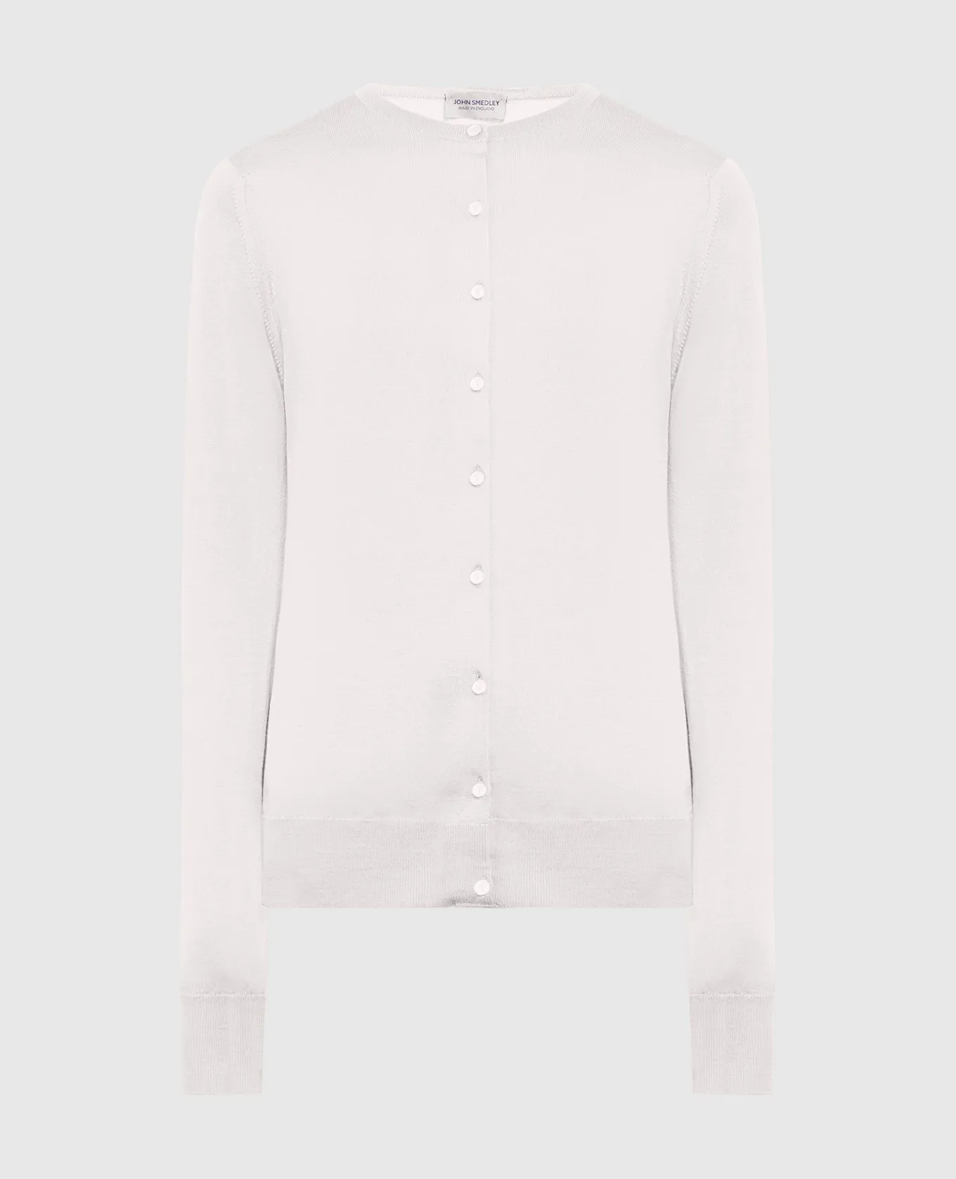 John Smedley Cardigan Ranuncolo in lana bianca BUTTERCUP