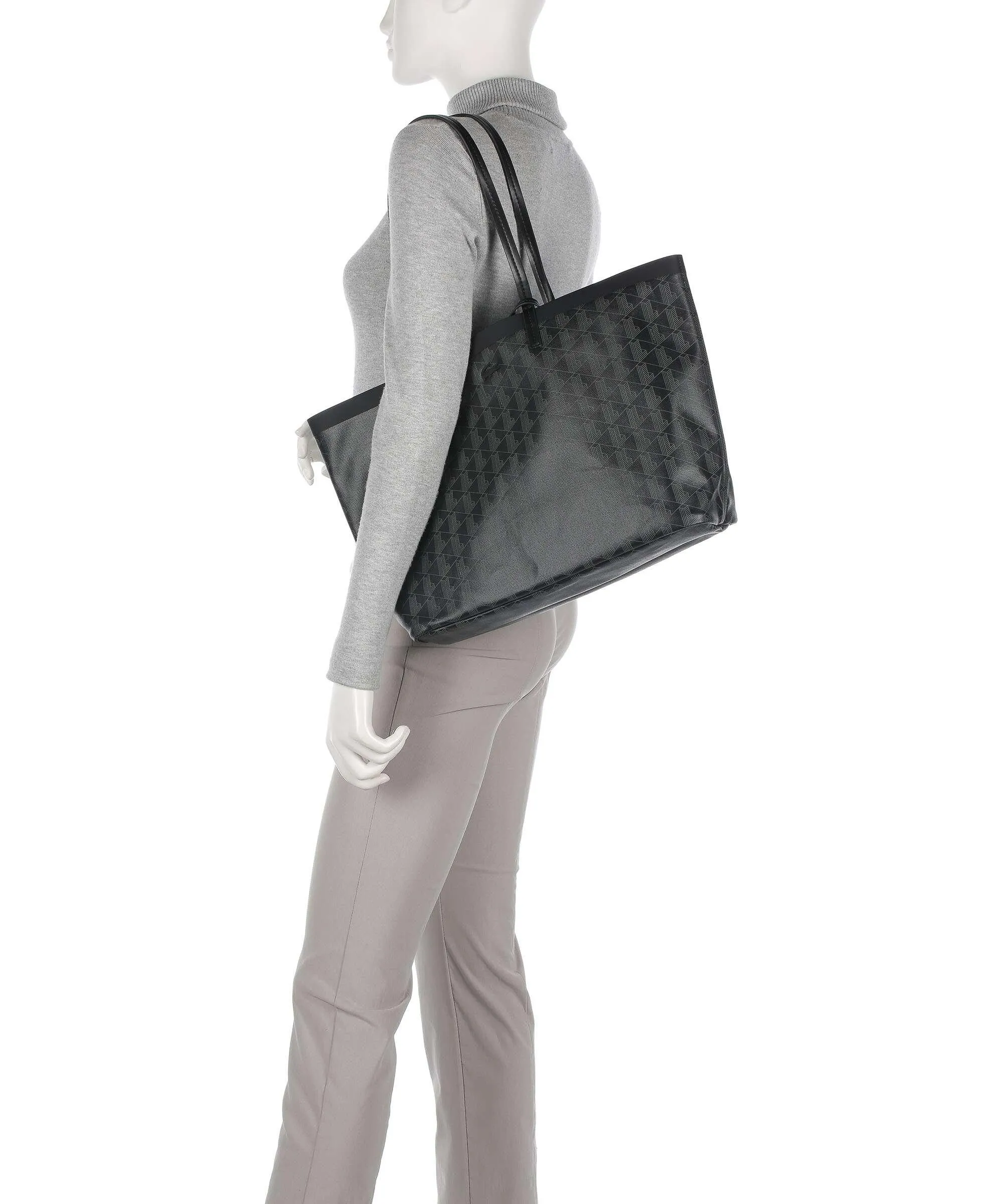  Lacoste Zely Borsa shopper cotone riciclato nero  