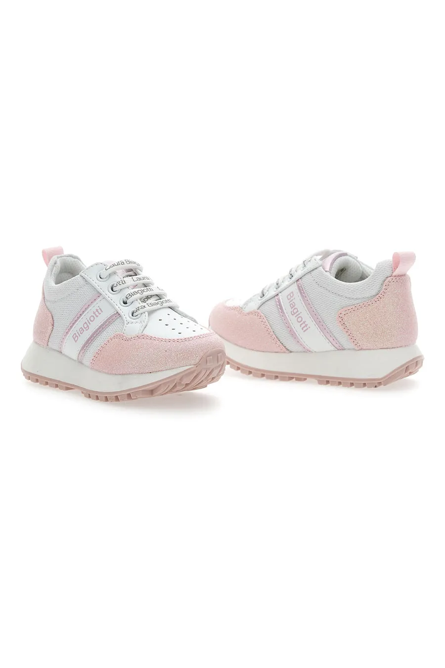   LAURA BIAGIOTTI SNEAKERS URBAN CHIC L. BIAGIOTTI 7842 BIANCA E ROSA GLITTER