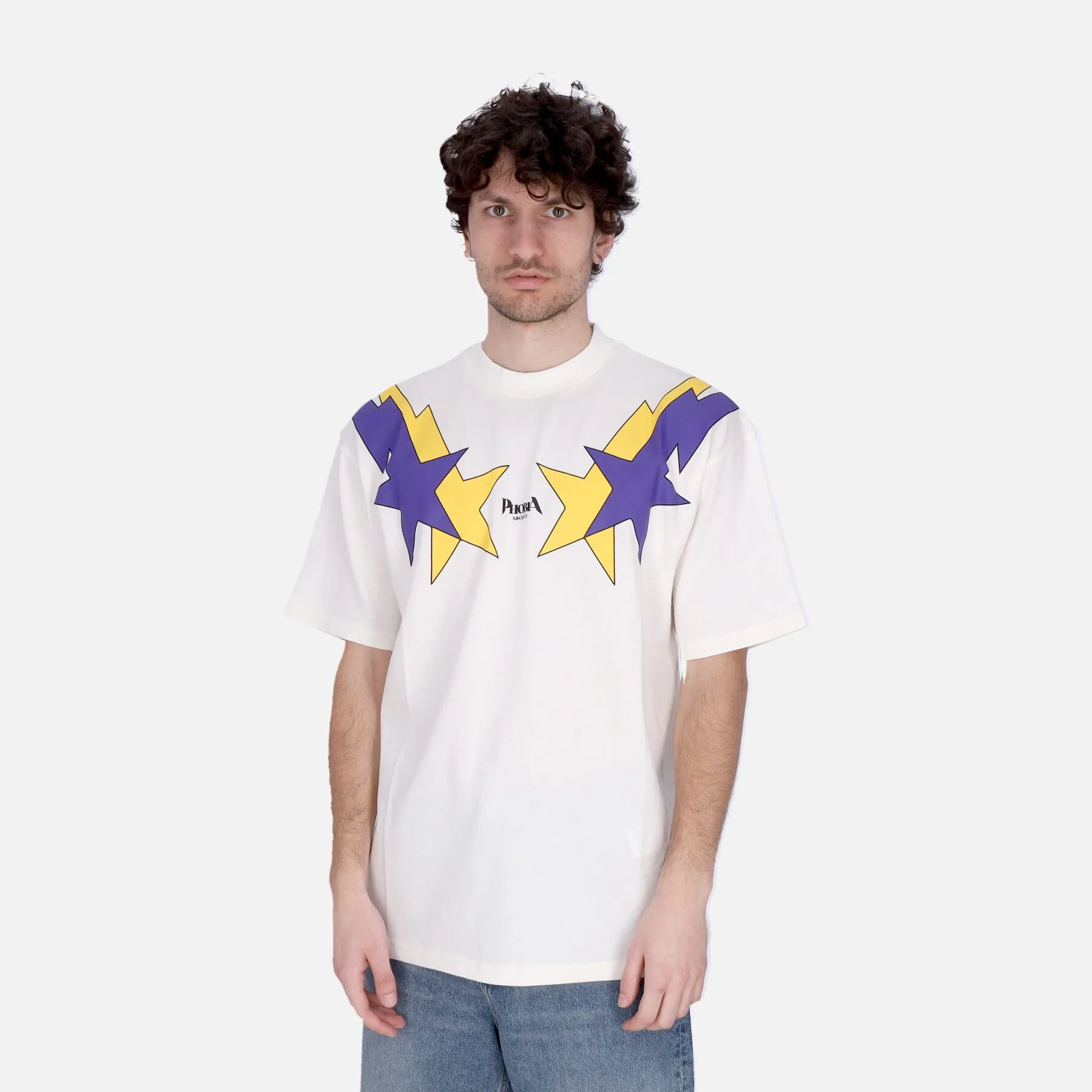 Maglietta Uomo Starry Lightning Tee White/yellow/purple