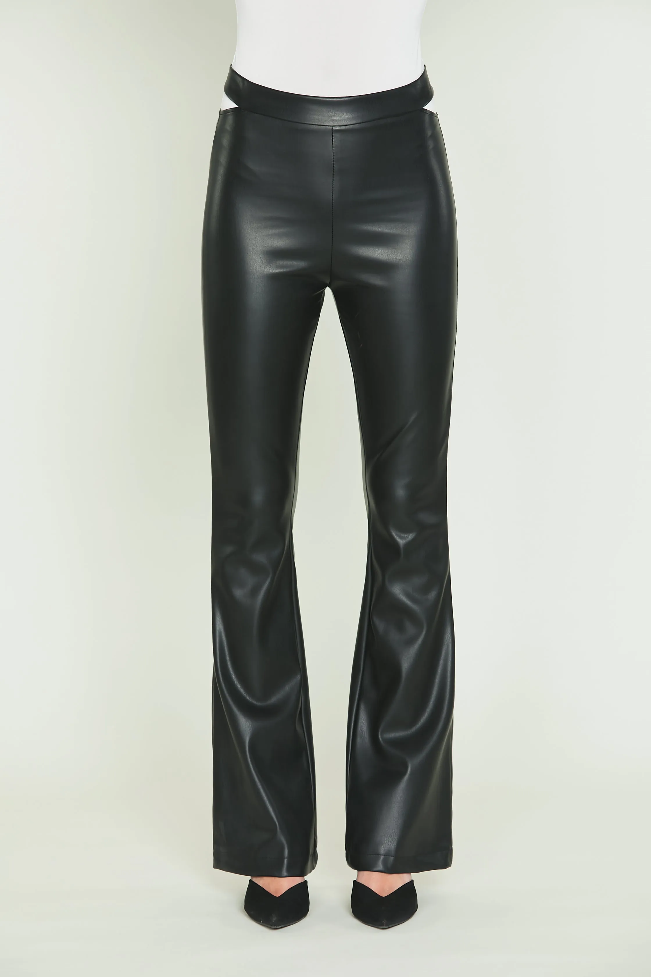 Pantalone BILANCIAE a zampa in ecopelle a vita alta