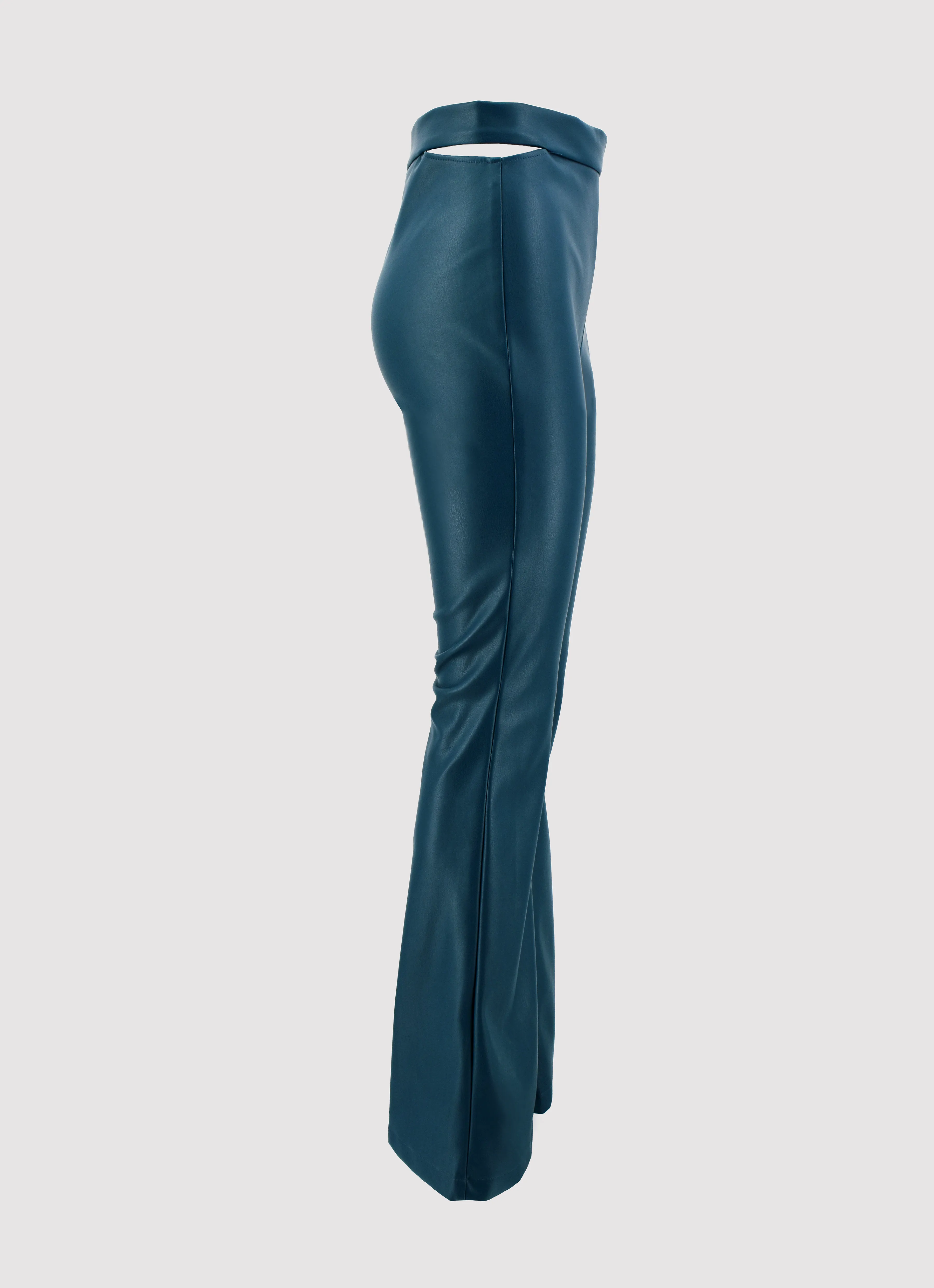 Pantalone BILANCIAE a zampa in ecopelle a vita alta