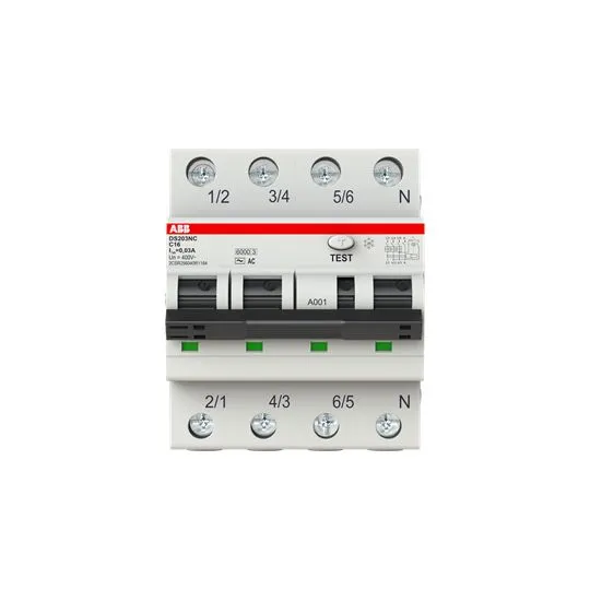 RCBO ABB 2CSR256040R1164 DS203NC C16 AC30, 4P, 16A, sensibilità 30mA Modello AC CE