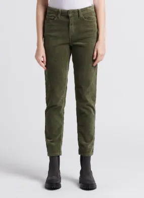  SUD EXPRESS   PAVLINA - Pantaloni dritti in velluto a coste di cotone stretch | Verde
