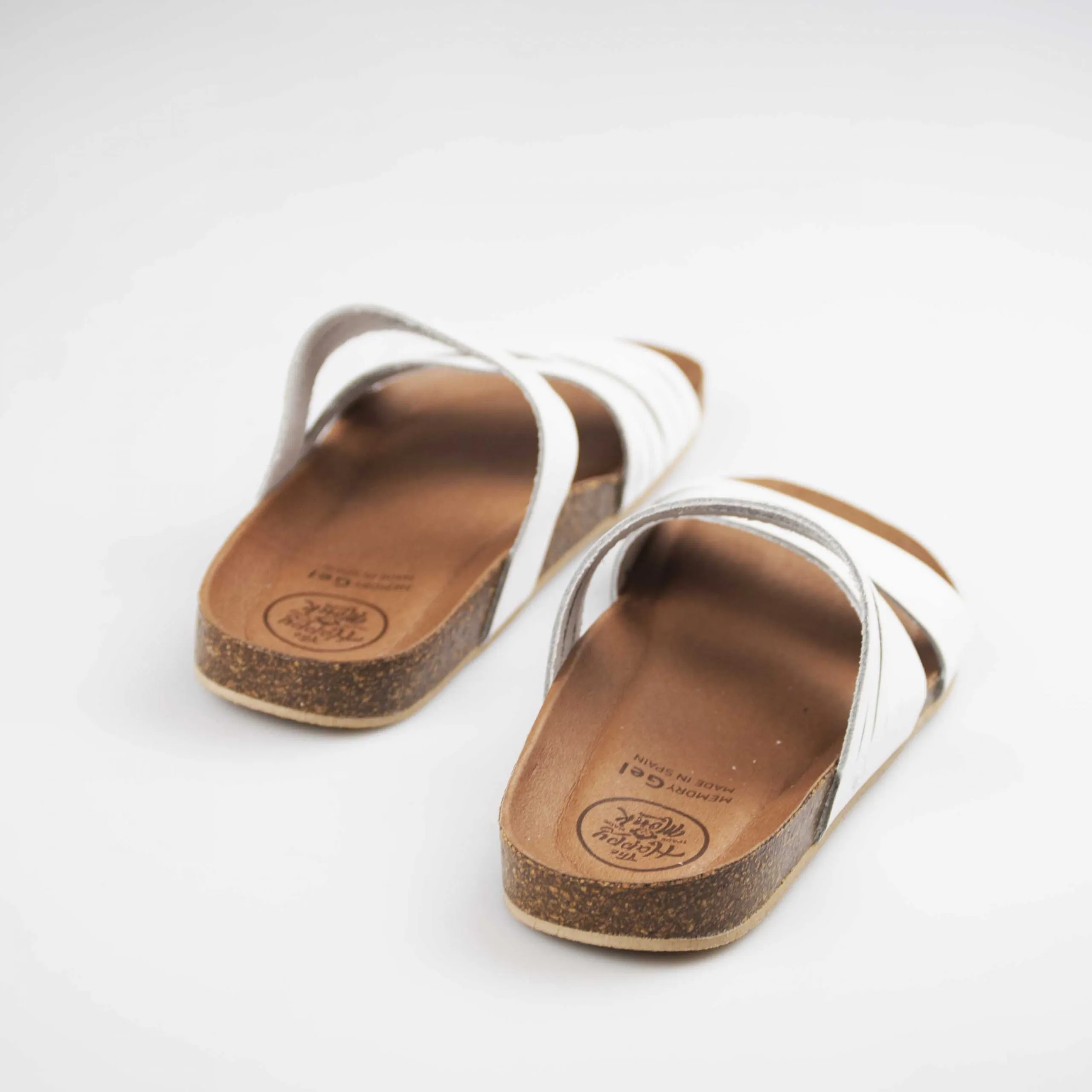 The Happy Monk sandalo anatomico in vera pelle bianco