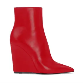 Tronchetto zeppa pelle rossa – COD. 43883 