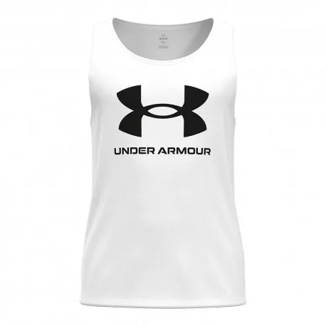 Under Armour Canotta Palestra Logo Bianco Uomo
