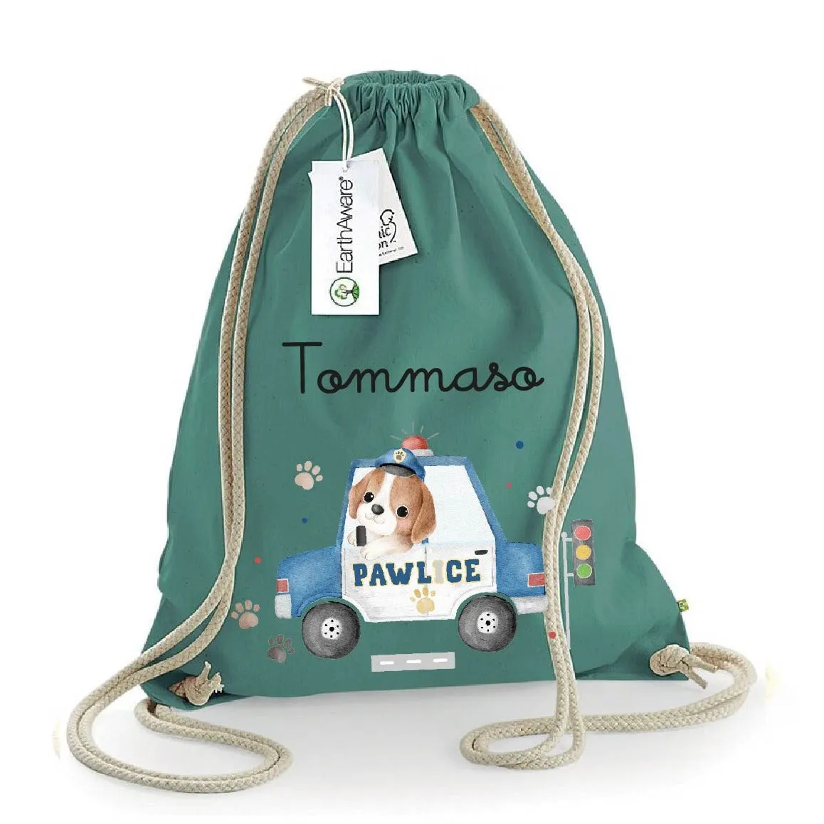Zaino a sacca in cotone pesante Cagnolino Pawlice