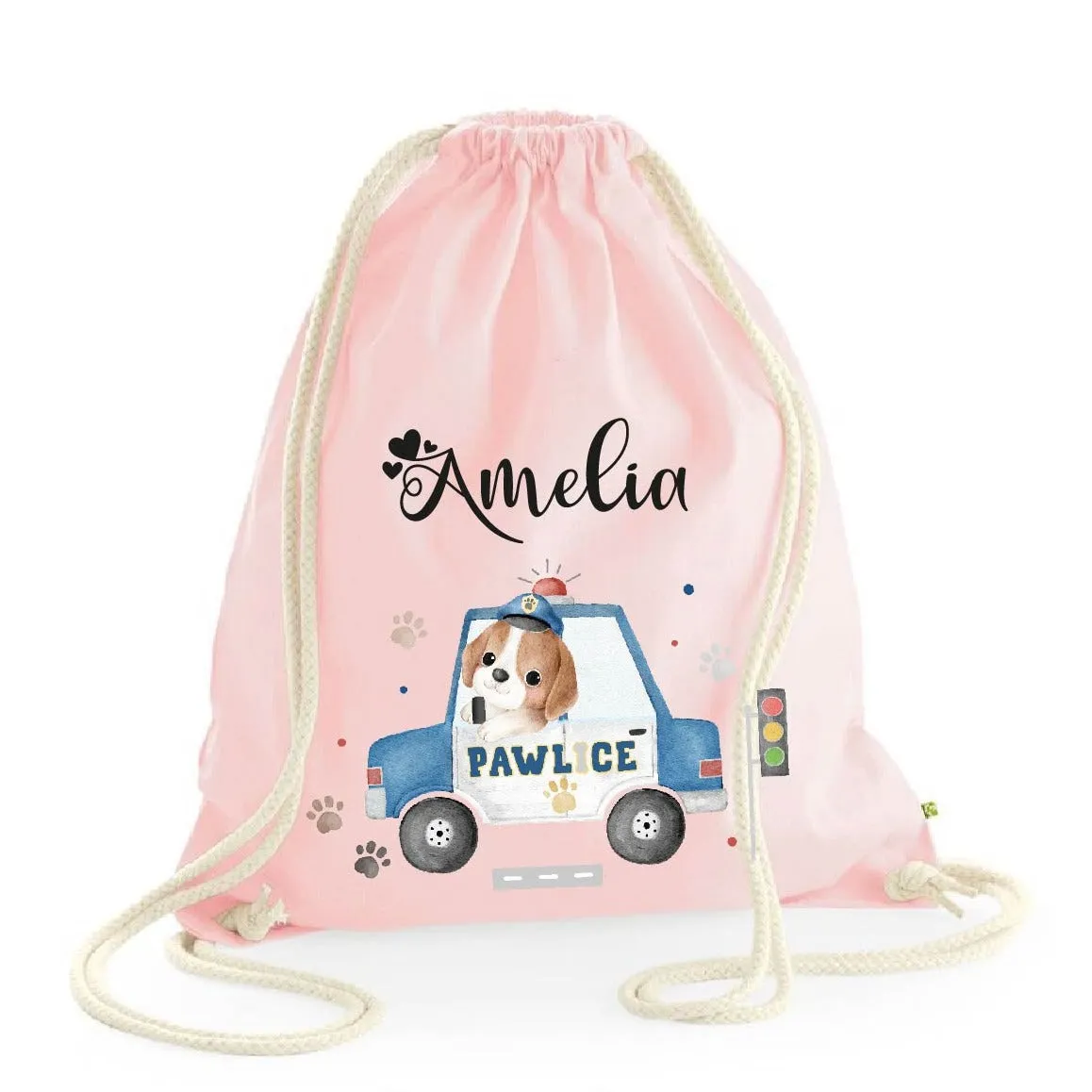 Zaino a sacca in cotone pesante Cagnolino Pawlice